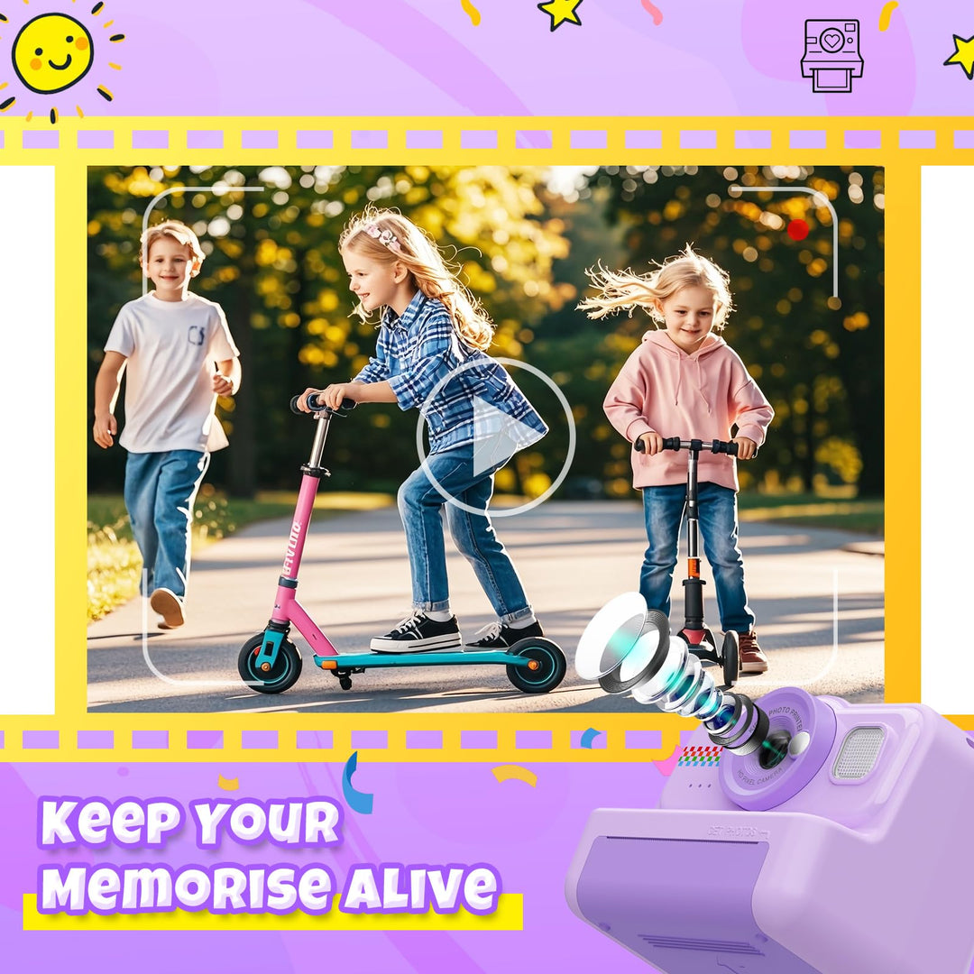 Sofortbildkamera Kinder 1080P Thermodruck mit 32GB &amp; 3 Druckpapierrollen - Bild 4