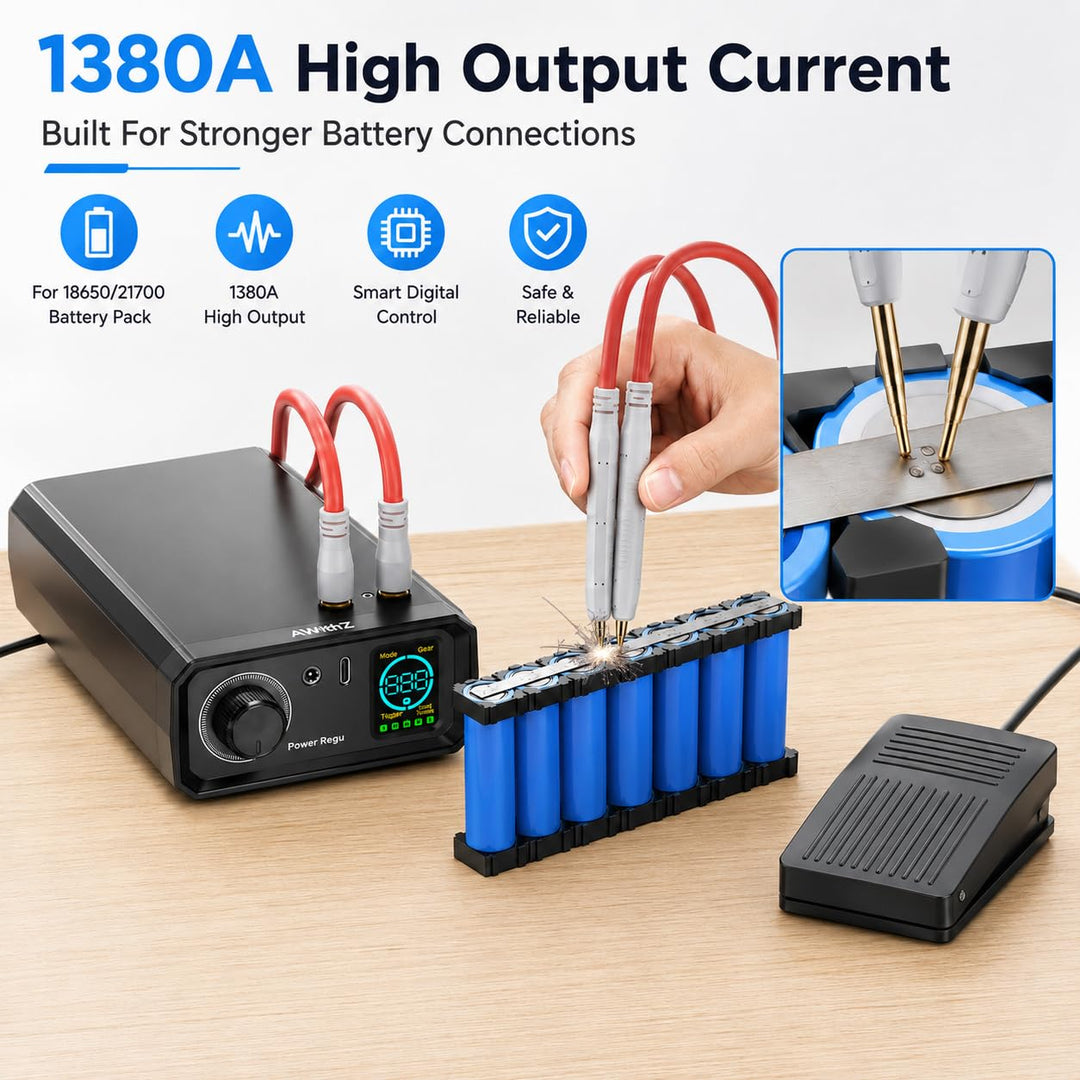 Akku-Punktschweissgerät 1380A 11500W 100 Stufen für Akkupack-Reparatur - Bild 3