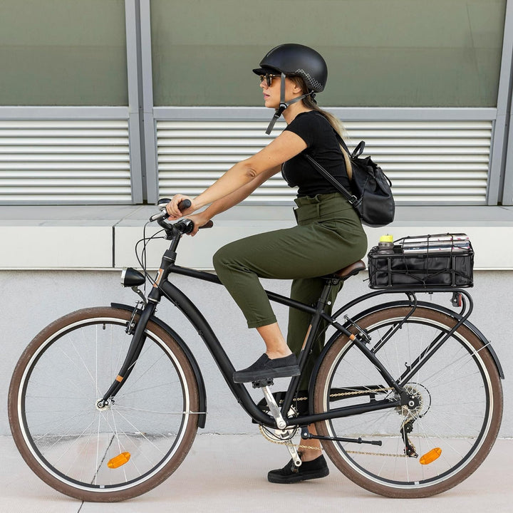 Fahrradkorb Hinten Stahl 30 kg Tragkraft mit Cargo-Netz und Liner - Bild 7