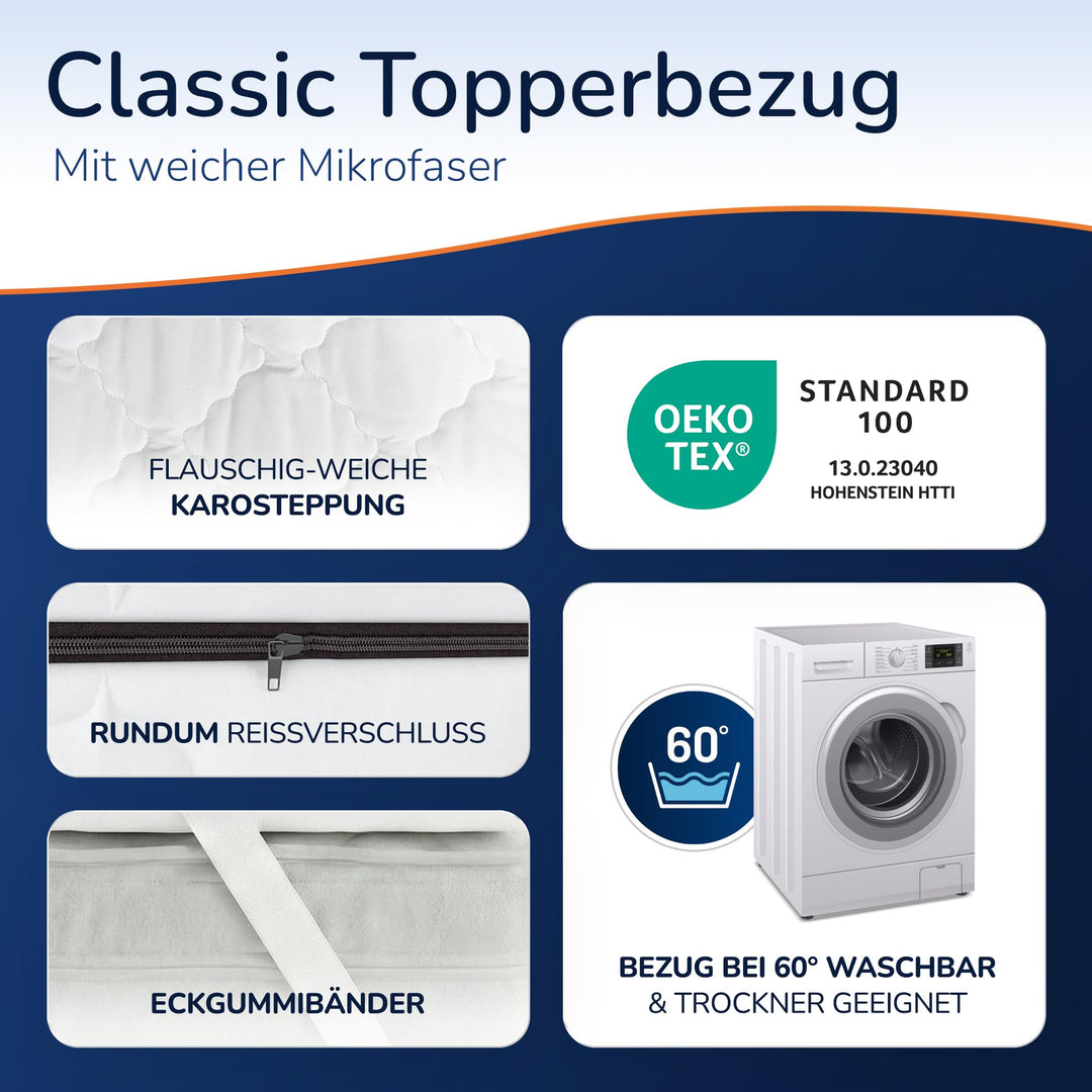 Matratzentopper Komfortschaum 130x200 cm formstabil Oeko-TEX - Bild 6
