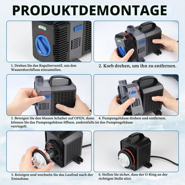 Teichpumpe Energiespar 3000 L/H 10W mit einstellbarem Durchfluss - Bild 7