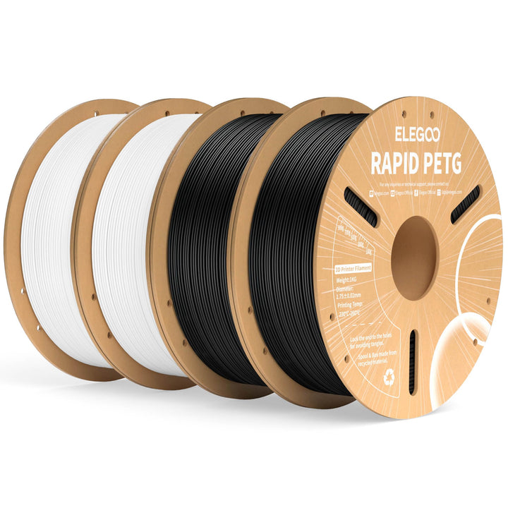 PETG Filament 1.75mm Schwarz &amp; Weiss 4x1kg Hochgeschwindigkeit