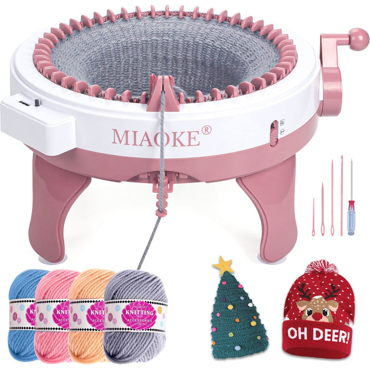 Rundstrickmaschine 48 Nadeln mit Reihenzähler für Mützen und Schals