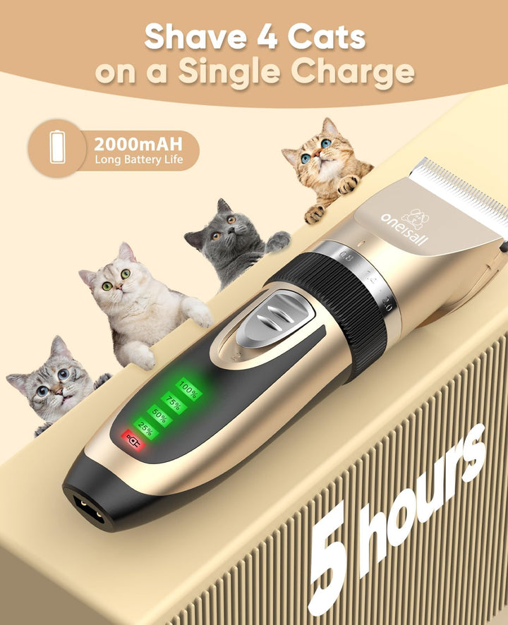 Tierhaarschneidemaschine leise 50dB, Keramikklinge, 6 Aufsätze Katze Hund - Bild 5