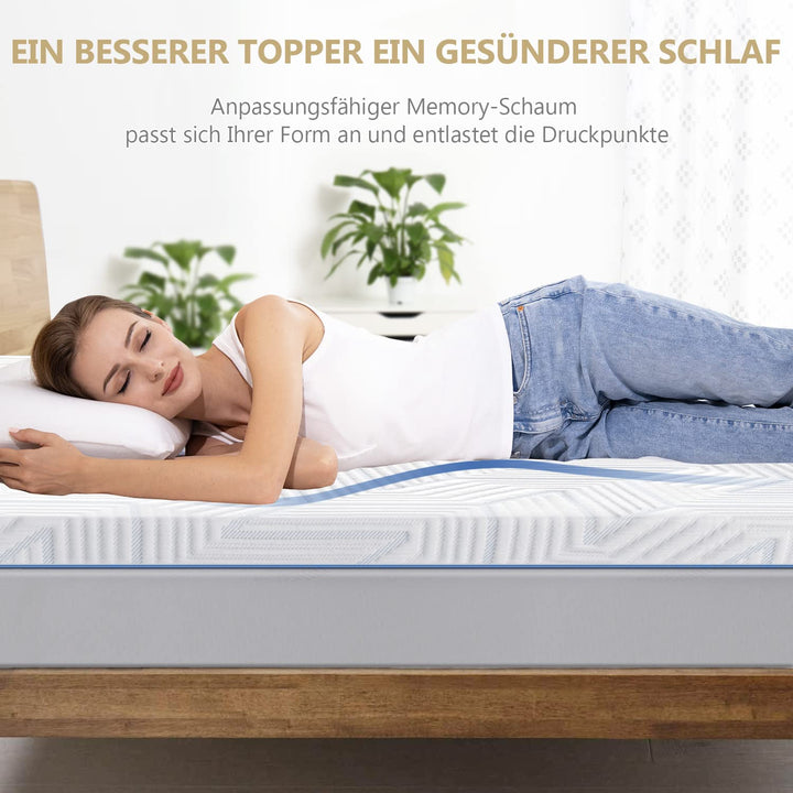 Matratzentopper 140x200cm Gel Memory Foam 7,5cm H2+H3 wendbar - Bild 7