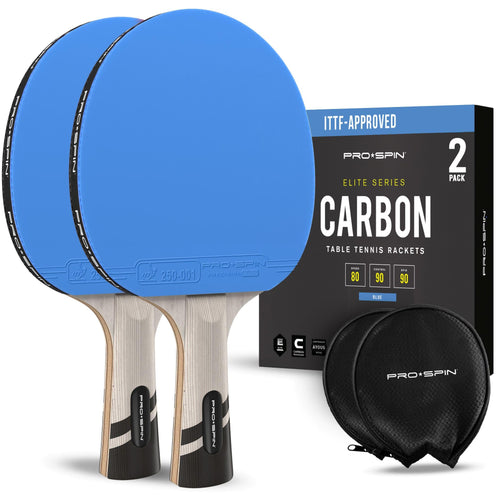 Tischtennisschläger Carbon 7-lagig ITTF-zugelassen 2er-Set mit Hülle