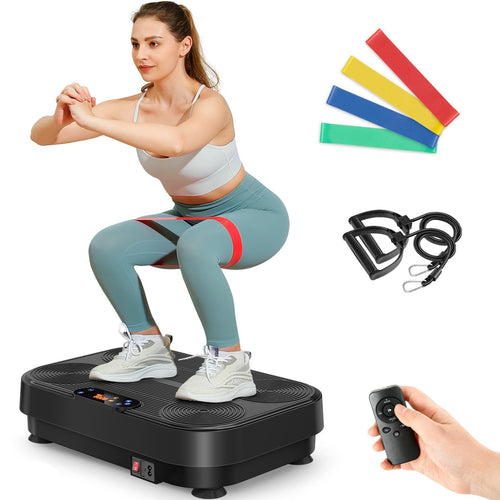 Vibrationsplatte 99 Stufen mit 5 Programmen & 4 Fitnessbänder