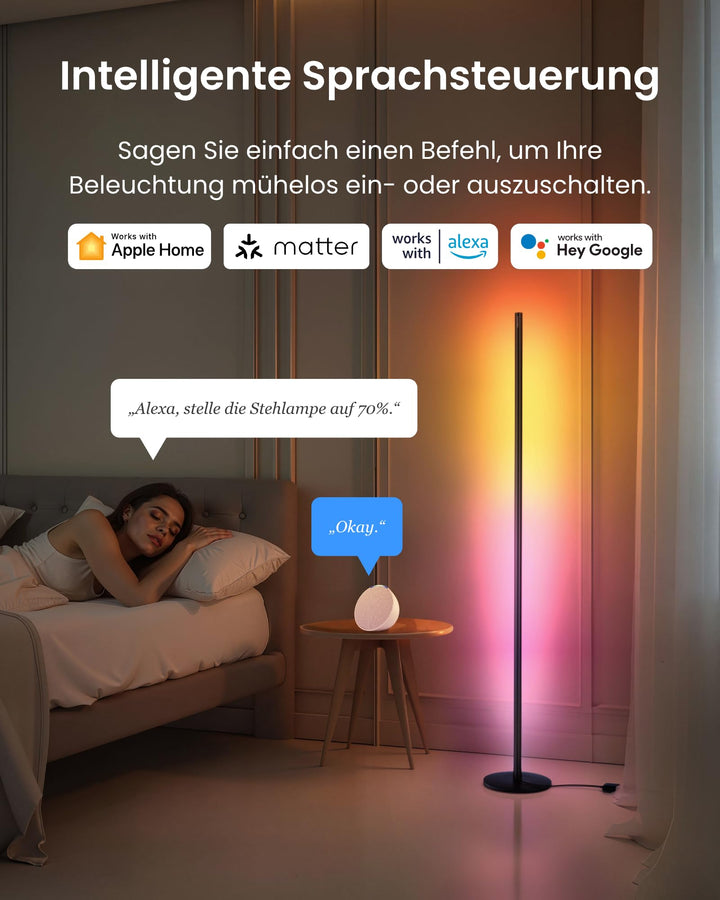 LED Stehlampe RGBICWW Smart Home Matter 1200 lm Musiksync - Bild 8