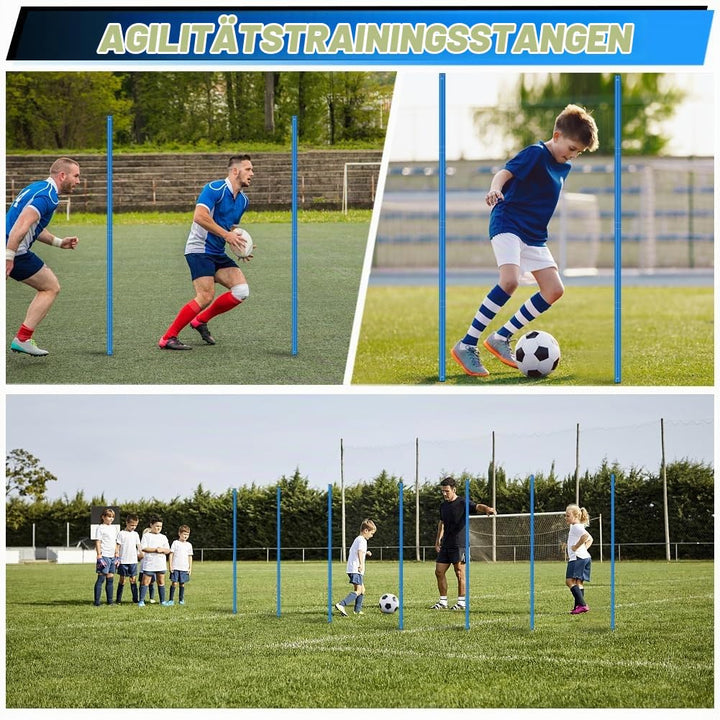 Slalomstangen Trainingsset Fussball 6 Stangen, Leiter &amp; 10 Kegel - Bild 6