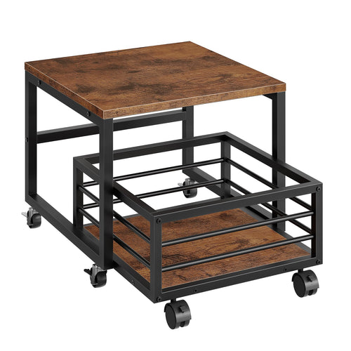Mini-Kühlschrank Ständer mit Rollkorb und Rollen Vintagebraun