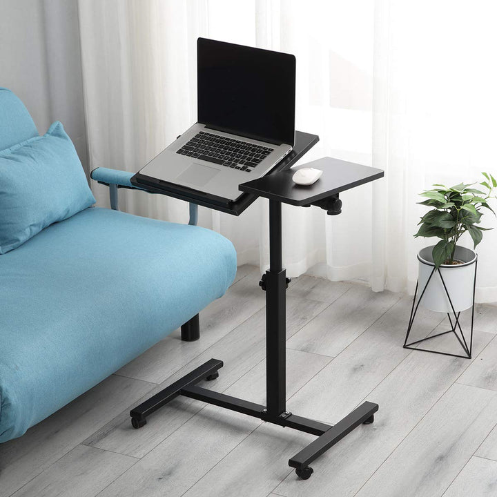 Laptoptisch rollbar höhenverstellbar 60–90 cm mit Kippmechanismus