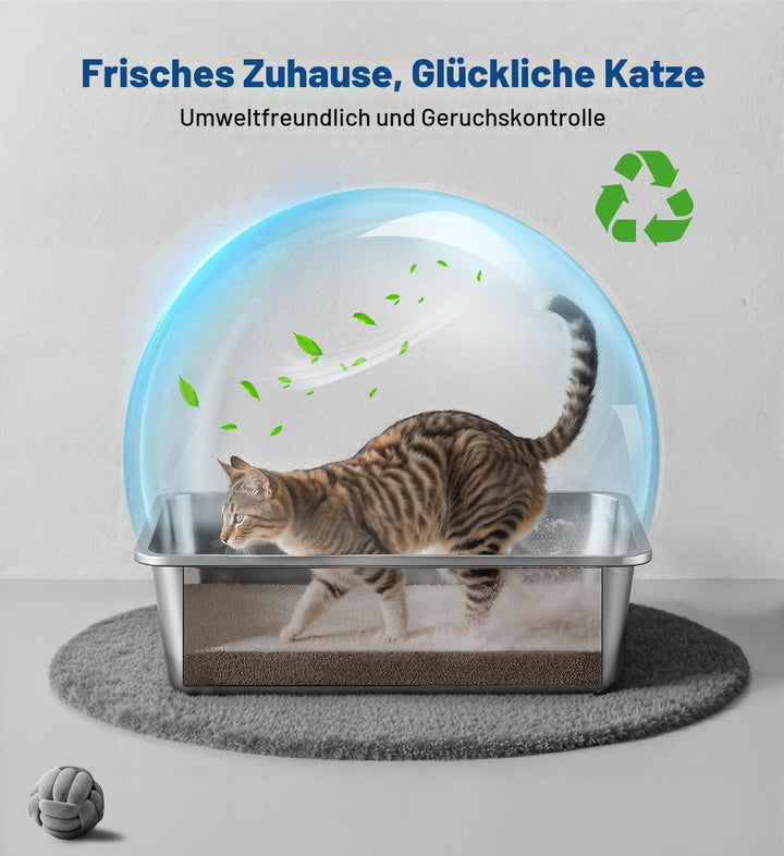 Katzentoilette Edelstahl offen XXL 60x40x20 cm antihaftbeschichtet - Bild 5