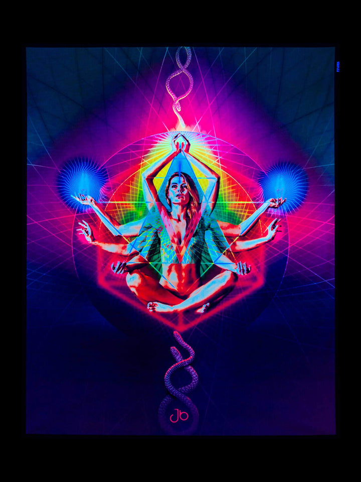 Schwarzlicht Stoffposter UV-aktiv Neon 110x137 cm Wandbehang - Bild 2