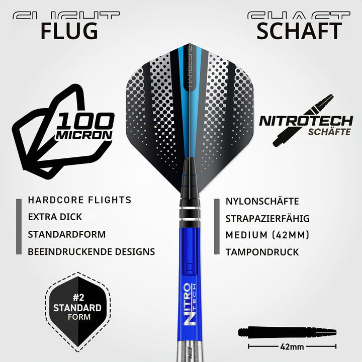 Steel-Tip Darts 85% Wolfram 23g mit Flights und Schäften - Bild 4