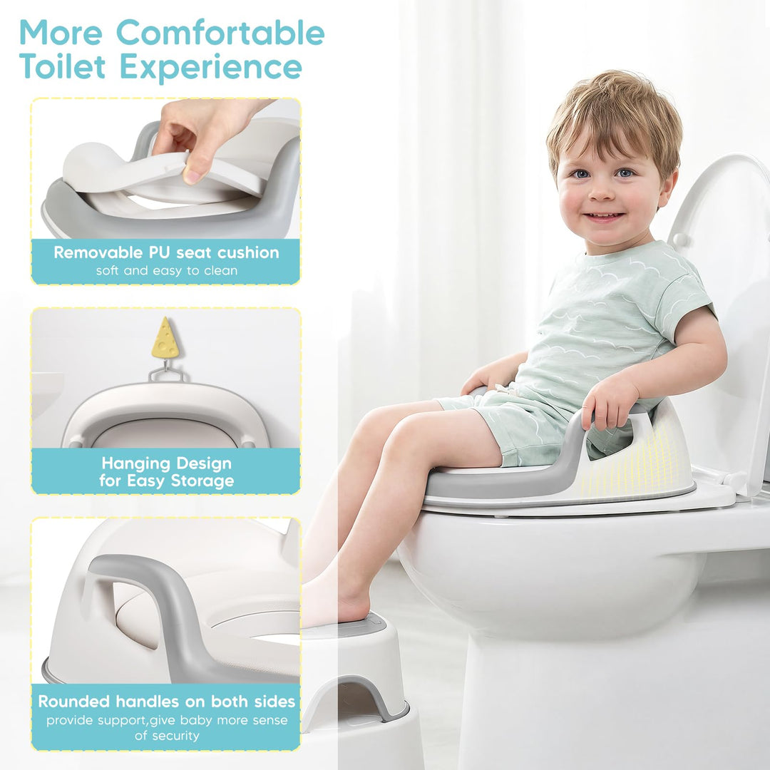 Toilettentrainer Kinder mit 2-stufigem Tritthocker Anti-Rutsch für 1-8 Jahre - Bild 3