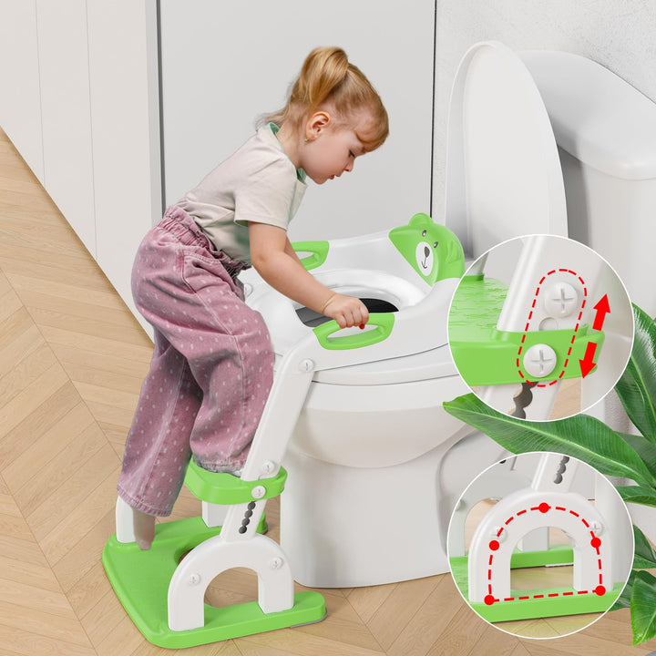 Toilettentrainer Kinder mit Treppe 2-in-1 klappbar grün - Bild 7
