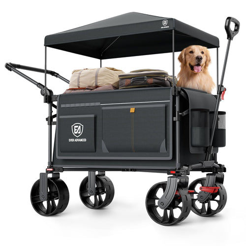 Bollerwagen faltbar XXL 225L 150kg Tragkraft mit Dach und Bremse