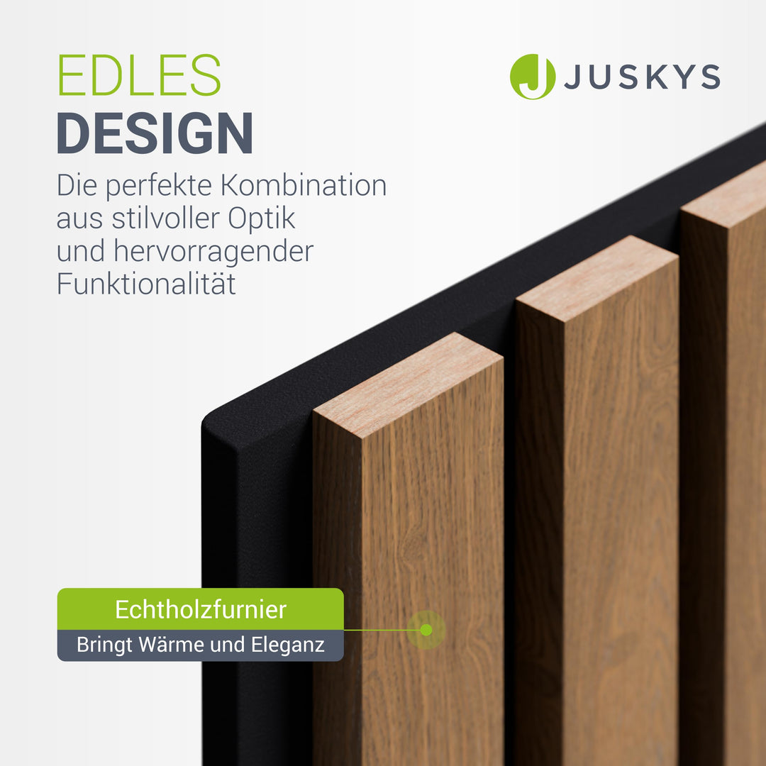 Akustikpaneele 4er Set Eiche Dunkel Holzlamellen 120x60 cm - Bild 3