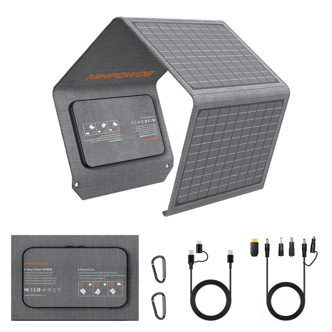 Faltbares Solarpanel 40W ETFE monokristallin mit 3 Anschlüssen