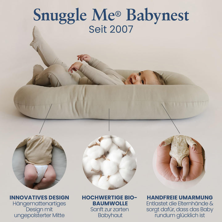 Babynest Bio-Baumwolle 74x43.5cm Hängematte 0-9 Monate mit Reisetasche - Bild 2