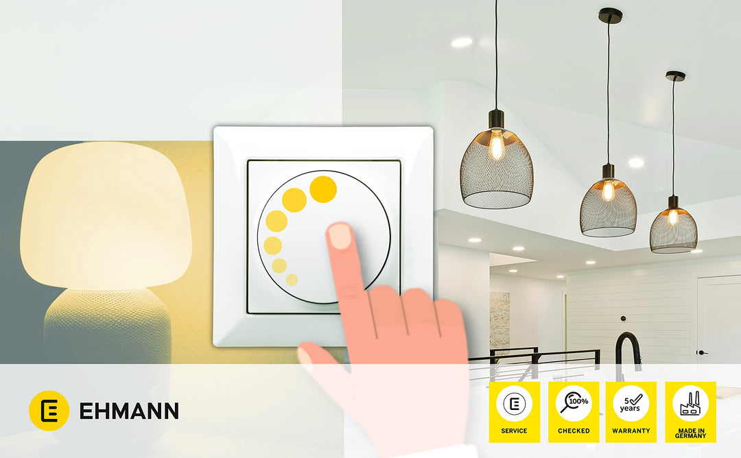Unterputz-Dimmer LED Phasenanschnitt 3-35W 230V mit Adapter grün - Bild 3