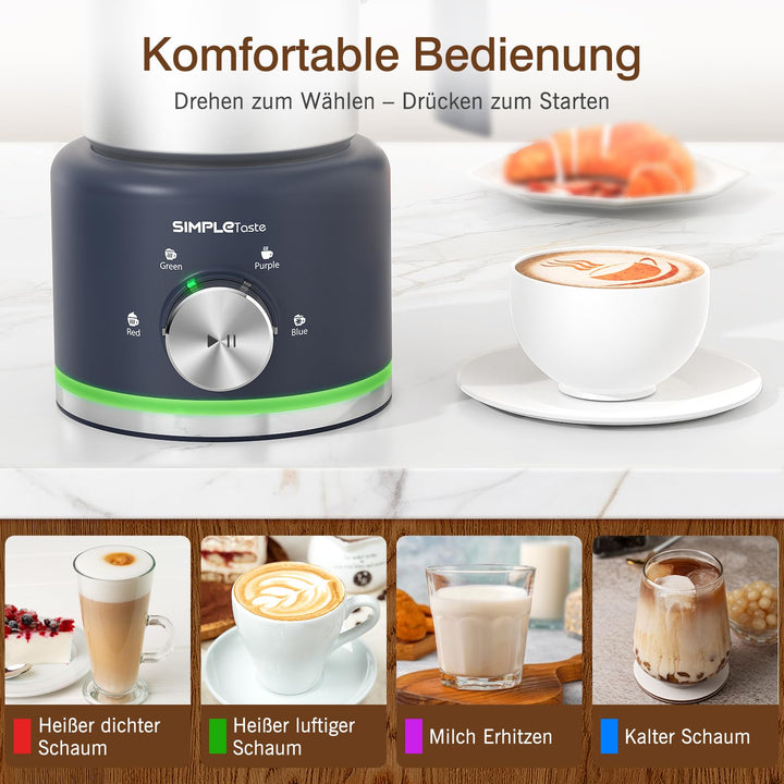 Milchaufschäumer elektrisch 4-in-1 Edelstahl 500ml Blau - Bild 7