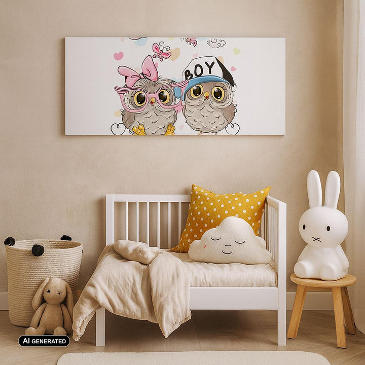 Leinwandbild Kinderzimmer Tiere 120x50cm aufhängefertig - Bild 3