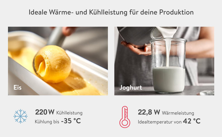 Eismaschine &amp; Joghurtbereiter 2 L mit Kompressor Edelstahl 220 W - Bild 5