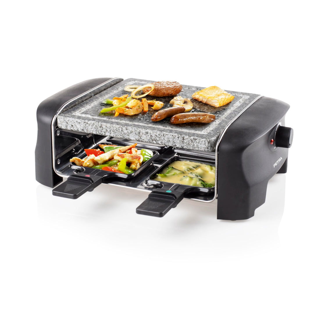 Raclette-Grill Steinplatte 21x21cm 600W fuer 4 Personen