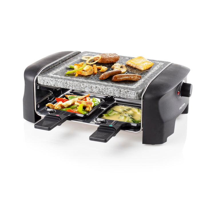 Raclette-Grill Steinplatte 21x21cm 600W fuer 4 Personen
