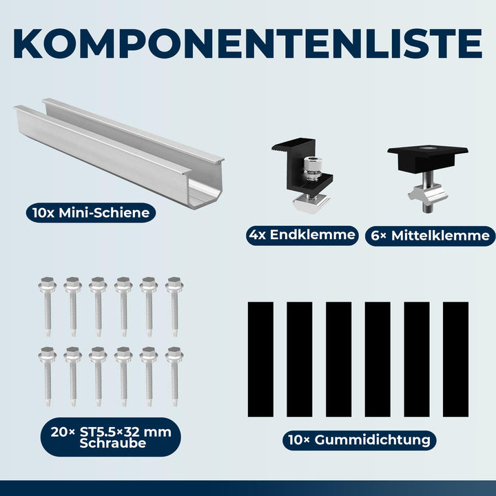 Solarmodul Halterung Flachdach Aluminium AL6005 verstellbar 30-35mm - Bild 3
