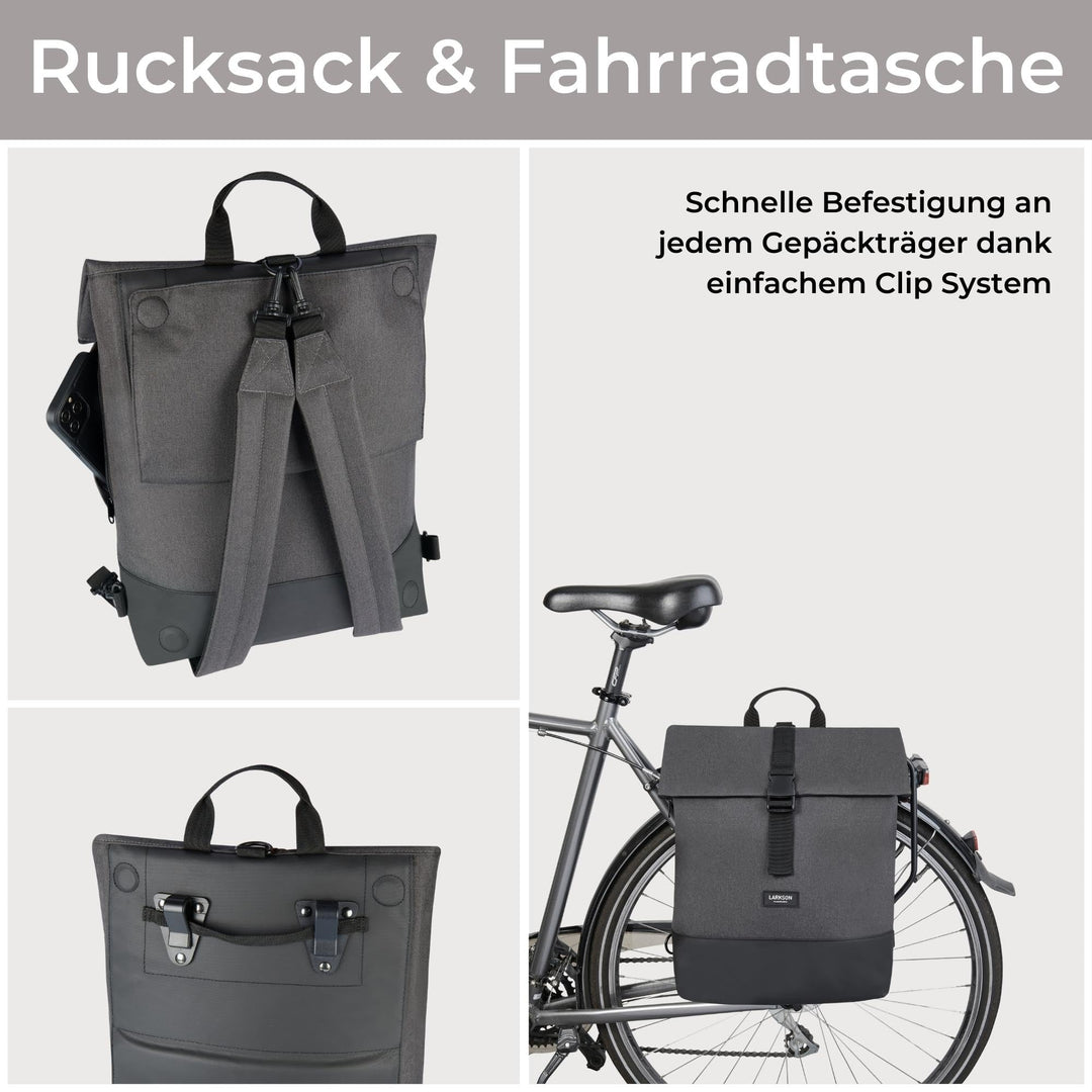 Fahrradtasche Gepäckträger 2-in-1 Rucksack 14-19L Laptopfach - Bild 3