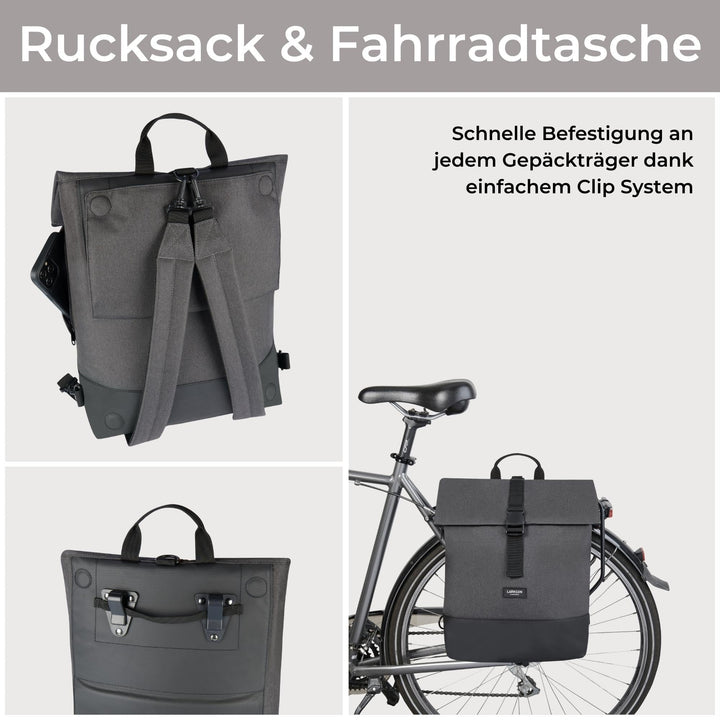 Fahrradtasche Gepäckträger 2-in-1 Rucksack 14-19L Laptopfach - Bild 3