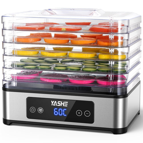 Dörrautomat Edelstahl 400W mit Timer 35–70°C 5 Einschübe BPA-frei