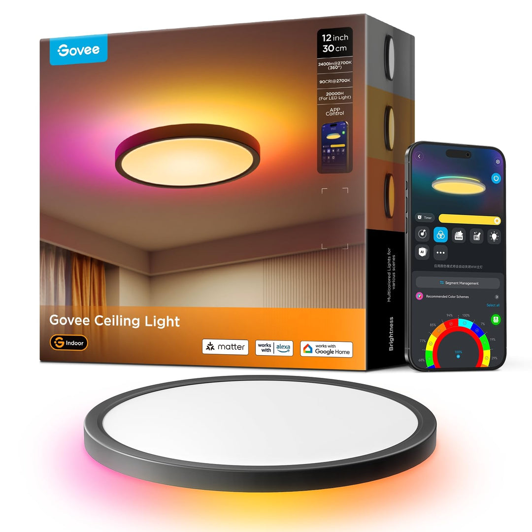Smart LED Deckenleuchte RGBIC dimmbar 24W 2400lm Ø30cm