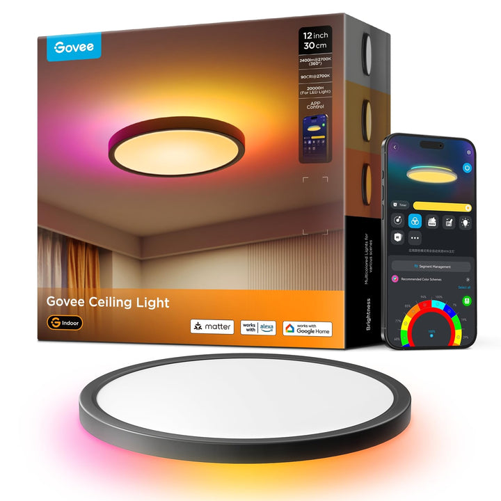 Smart LED Deckenleuchte RGBIC dimmbar 24W 2400lm Ø30cm