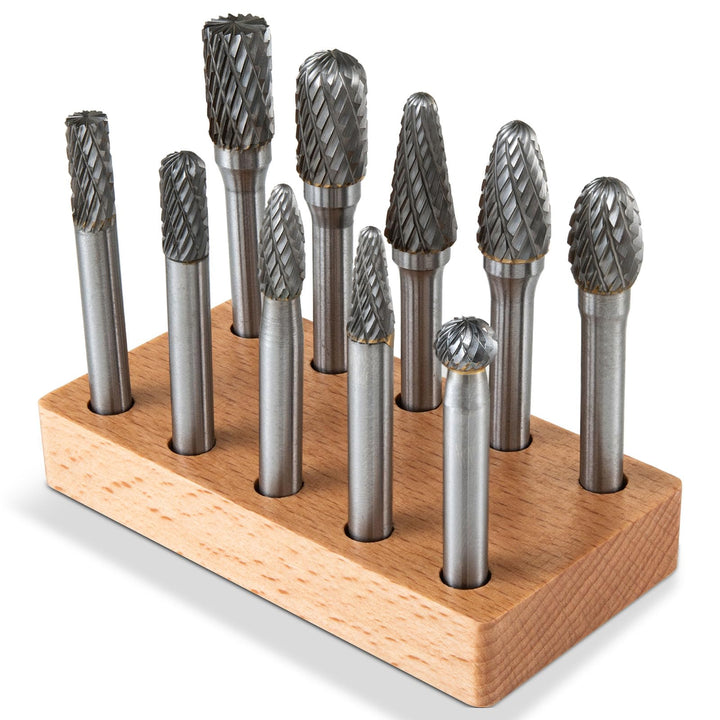 Hartmetall Frässtifte Set 10-tlg. 6mm Schaft für Metall und Holz - Bild 2