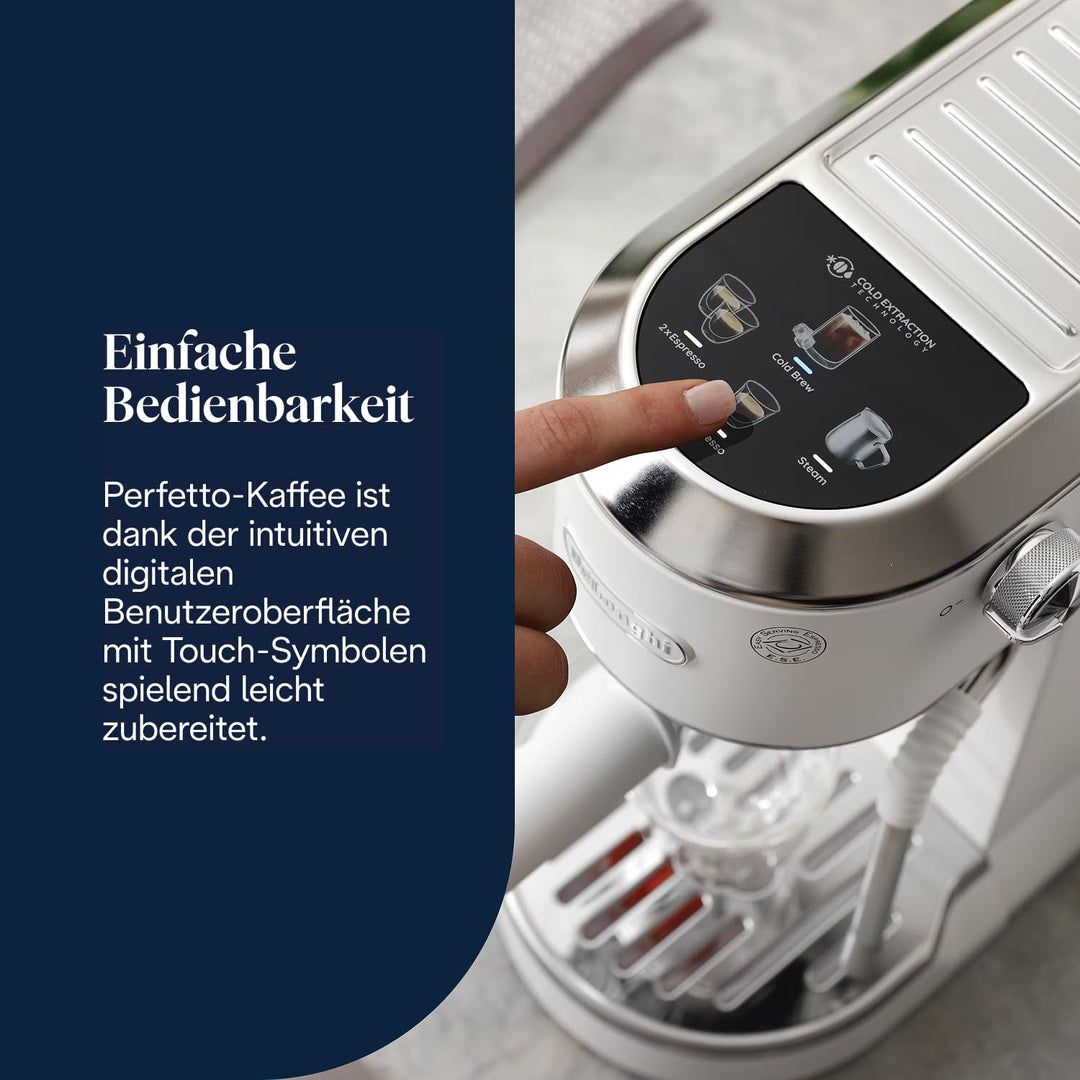 Siebträgermaschine mit Cold Brew Funktion kompakt weiss - Bild 3