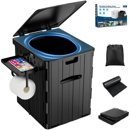 Faltbare Campingtoilette 38L ABS-Kunststoff mit Deckel bis 180 kg