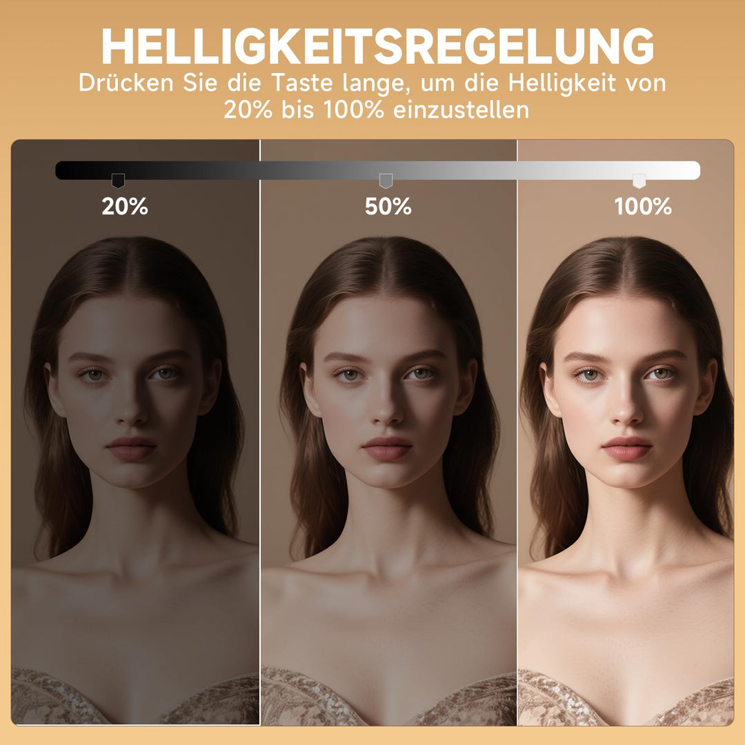 LED Schminkspiegel 80x55cm dimmbar 3 Farbmodi Touch-Steuerung - Bild 4