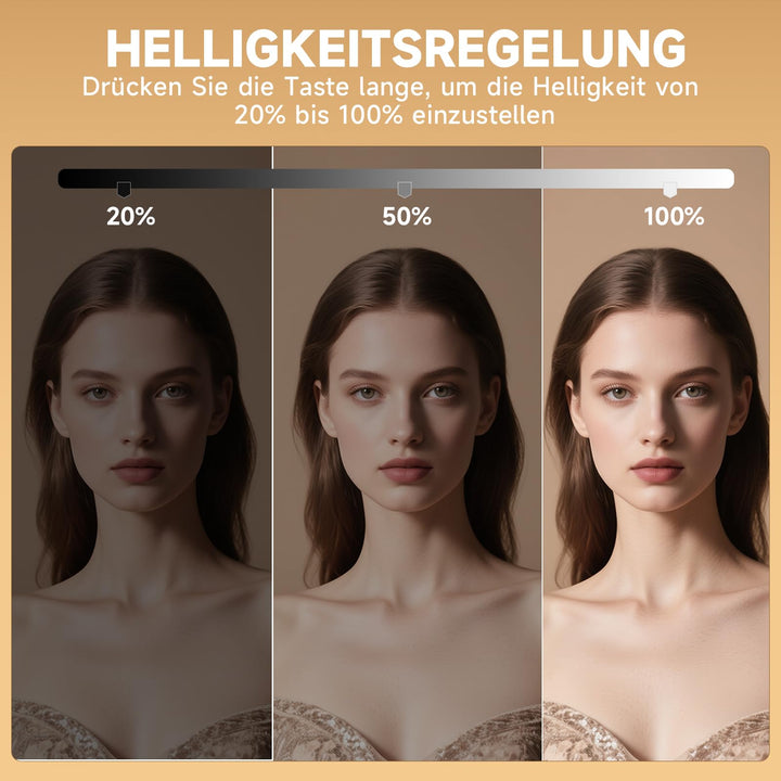 LED Schminkspiegel 80x55cm dimmbar 3 Farbmodi Touch-Steuerung - Bild 4