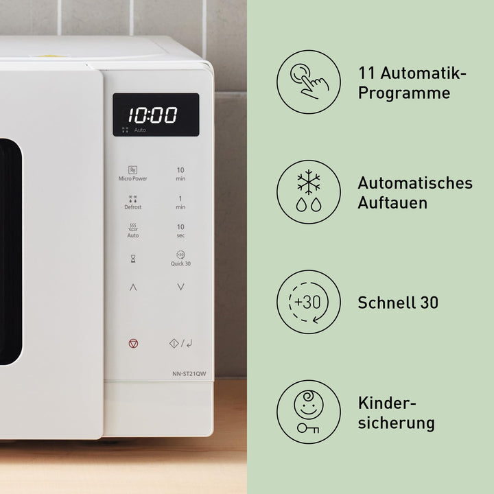 Mikrowelle 20L Solo 800W mit 11 Automatikprogrammen, Weiss - Bild 5