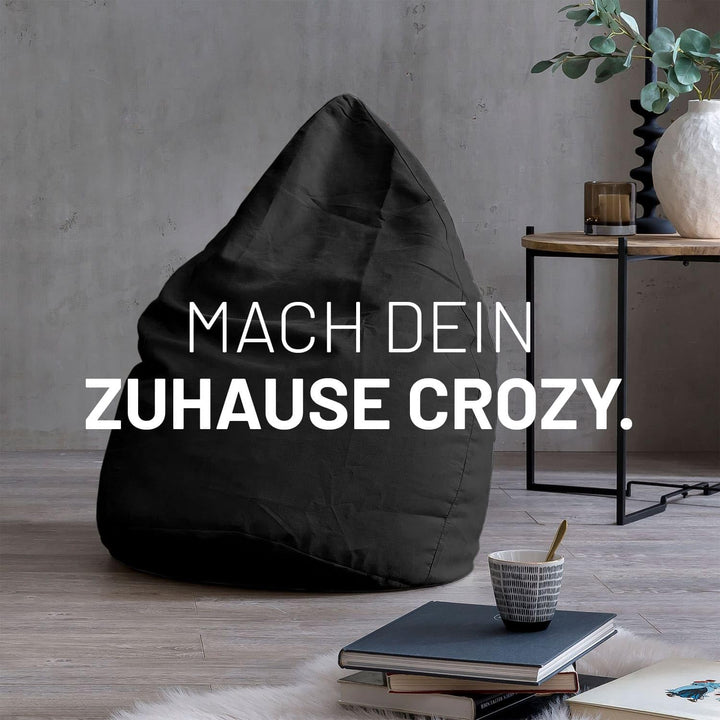 Sitzsack Microvelours 60x45cm schwarz für Kinder &amp; Erwachsene - Bild 3