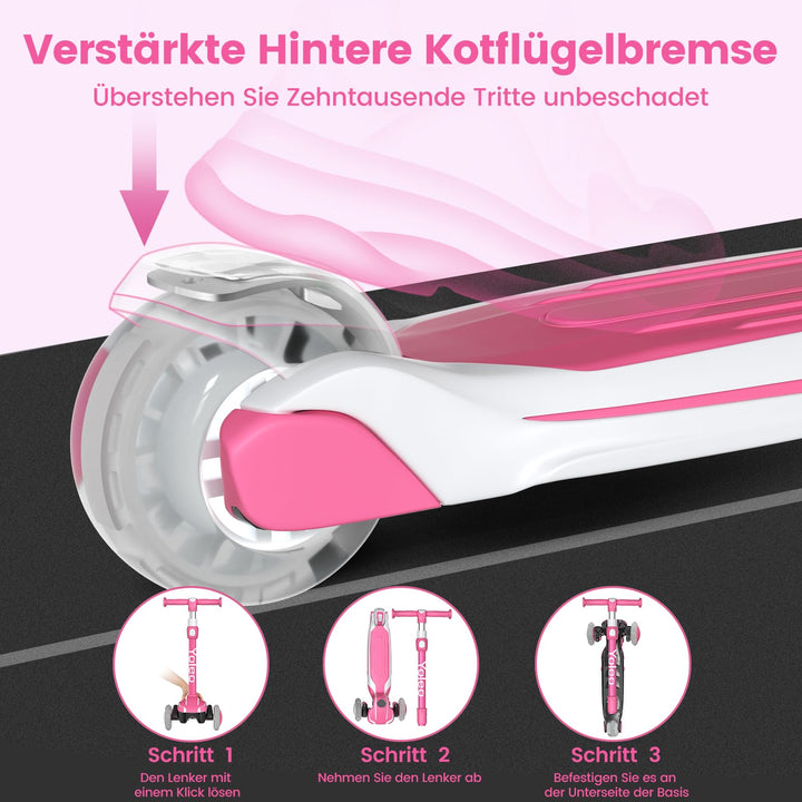 Dreirad-Scooter Kinder klappbar 4-fach höhenverstellbar 3–12 Jahre - Bild 5