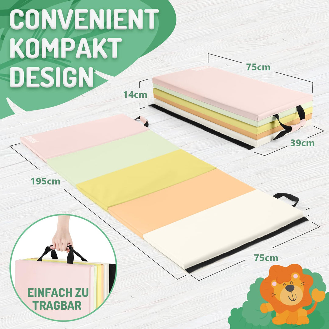 Turnmatte klappbar 5-Panel 195x75x2,8cm für Kinder und Fitness - Bild 5