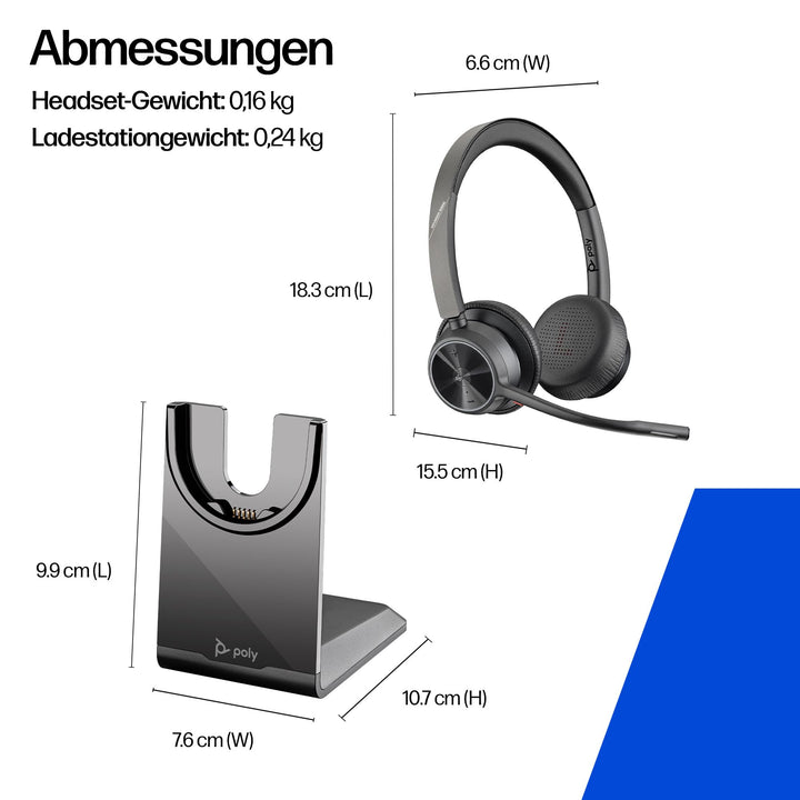 Bluetooth-Headset Stereo mit Noise Cancelling, 24h Akku, für PC &amp; Teams - Bild 7