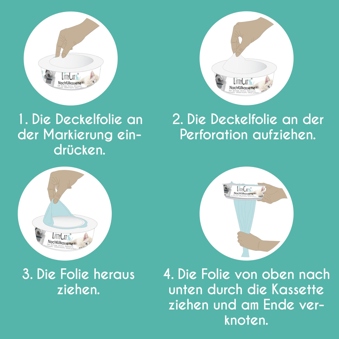 Katzenstreu Nachfüllkassetten 12er Pack für Littycat Entsorgungseimer - Bild 12