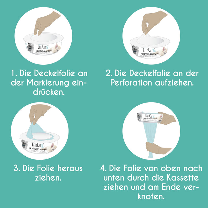 Katzenstreu Nachfüllkassetten 12er Pack für Littycat Entsorgungseimer - Bild 12