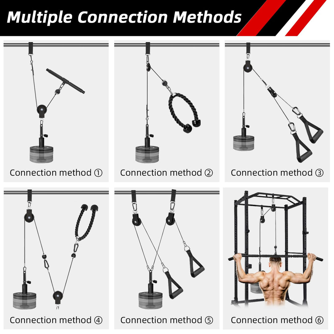 Kabelzug Fitness-Set mit 3 Griffen für Home Gym, 100 kg - Bild 6