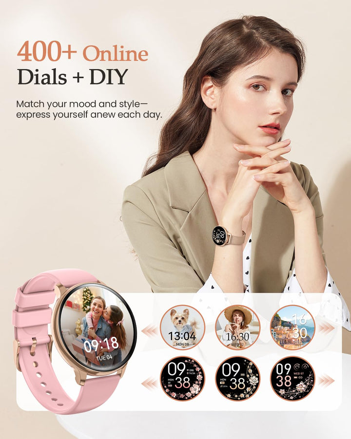 Smartwatch Damen 1.27" HD mit Telefonfunktion Rosegold IP68 120+ Sportmodi - Bild 8